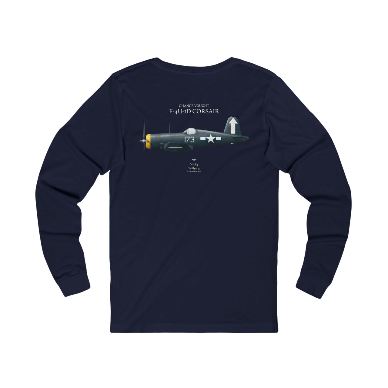 F4U-ID Corsair - Long Sleeve Tee printed on back