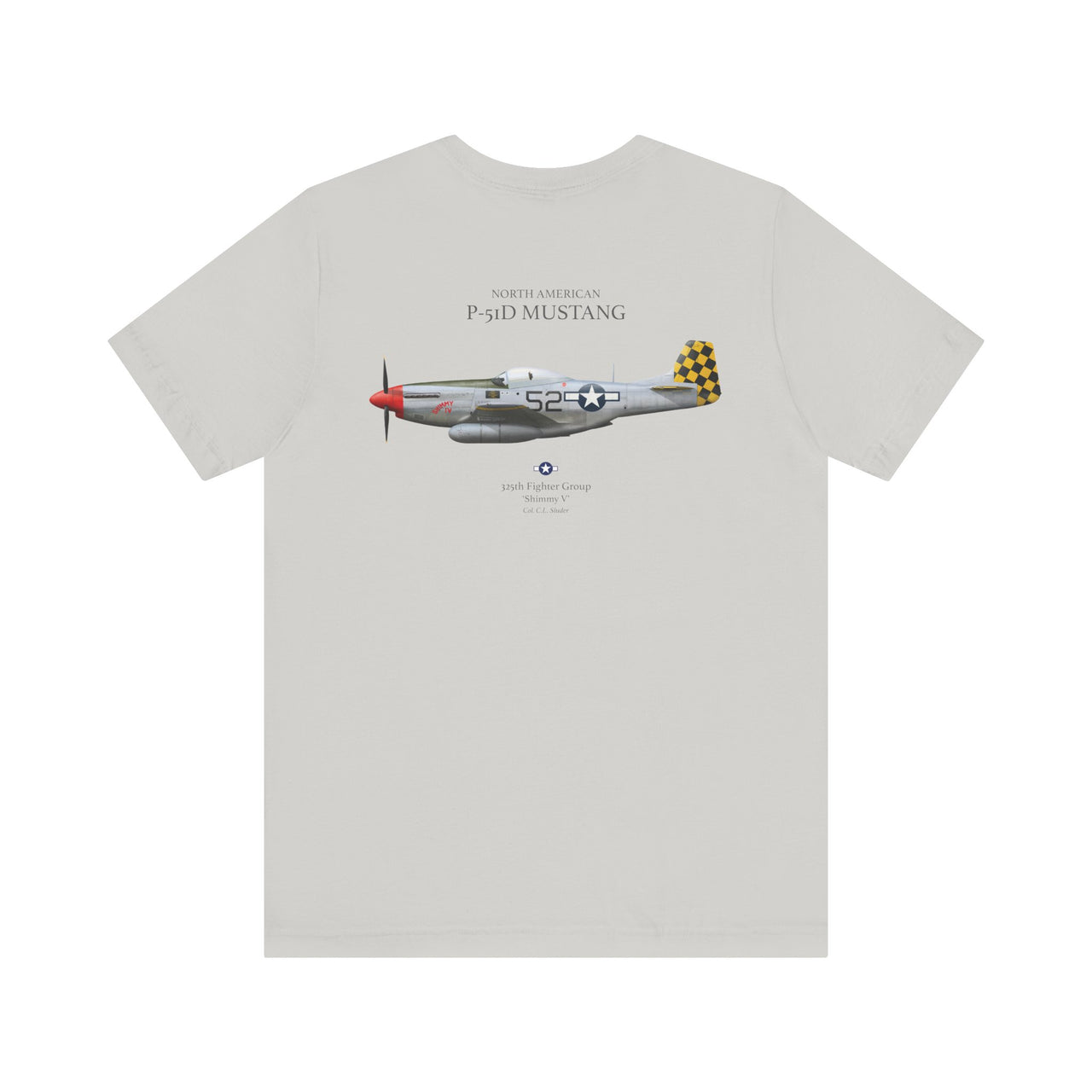 P-51D Mustang 'Shimmy V' - T-shirt printed on back