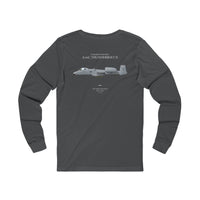 Thumbnail for A-10C Thunderbolt II - Long-Sleeve T-shirt printed on back