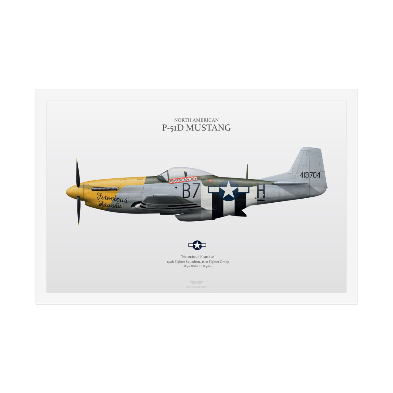 P51-D Mustang 'Ferocious Frankie' -  Rolled Poster