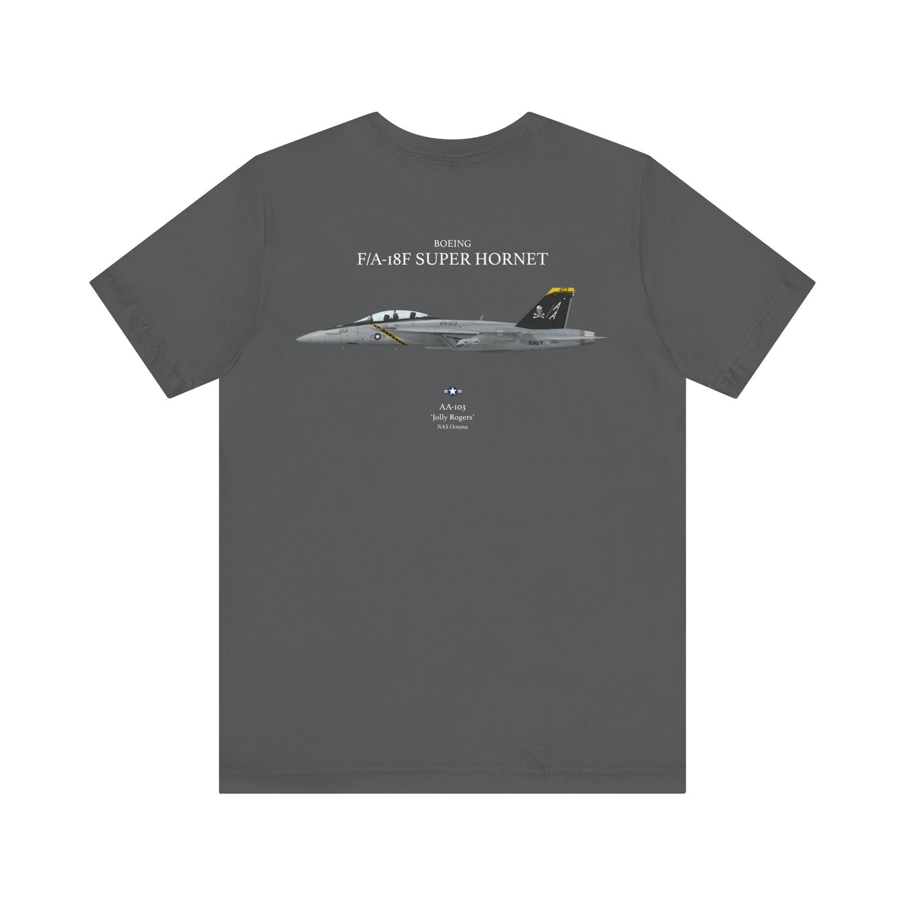 F/A-18F Super Hornet 'Jolly Rogers' - T-shirt printed on back