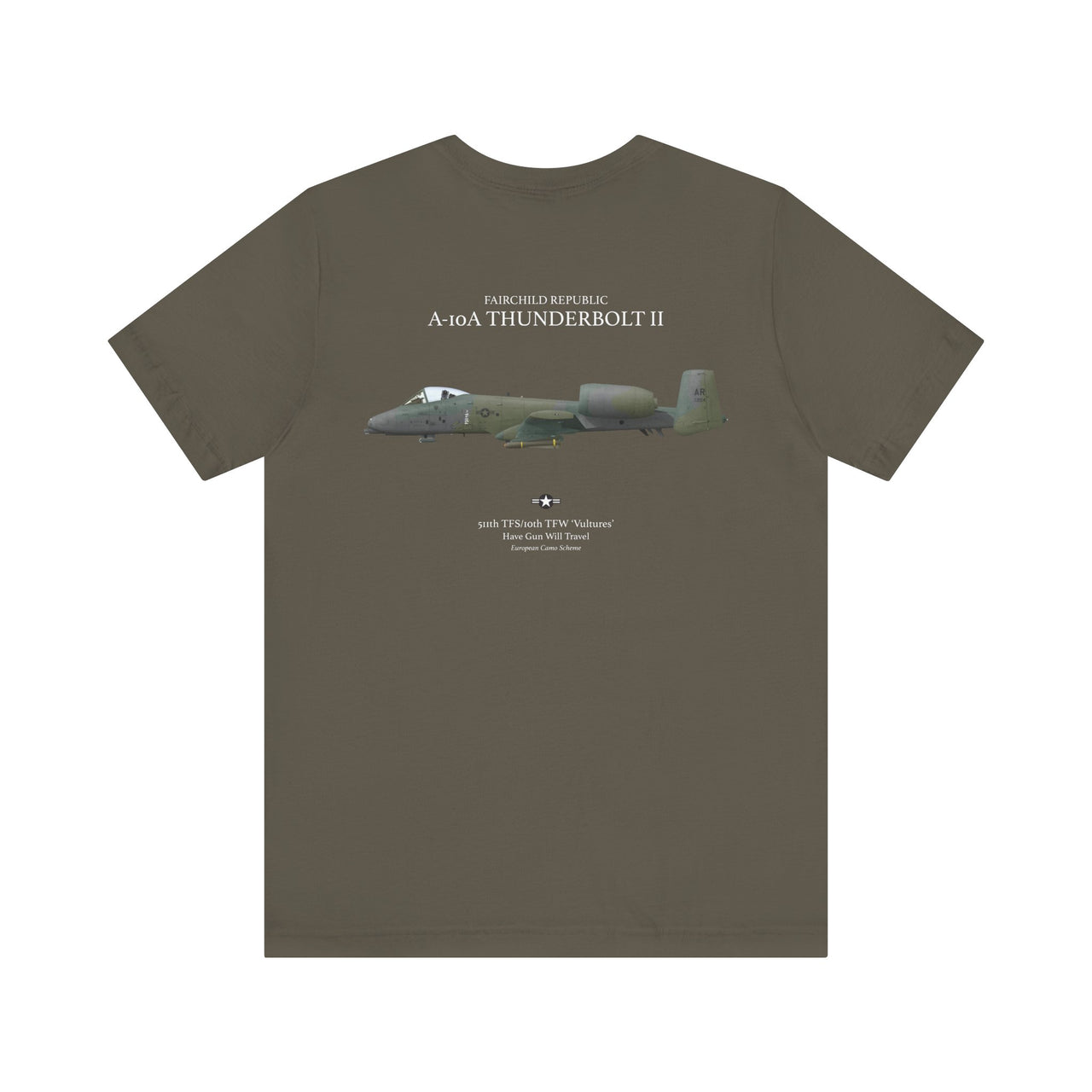 A-10A Thunderbolt II - T-shirt printed on back