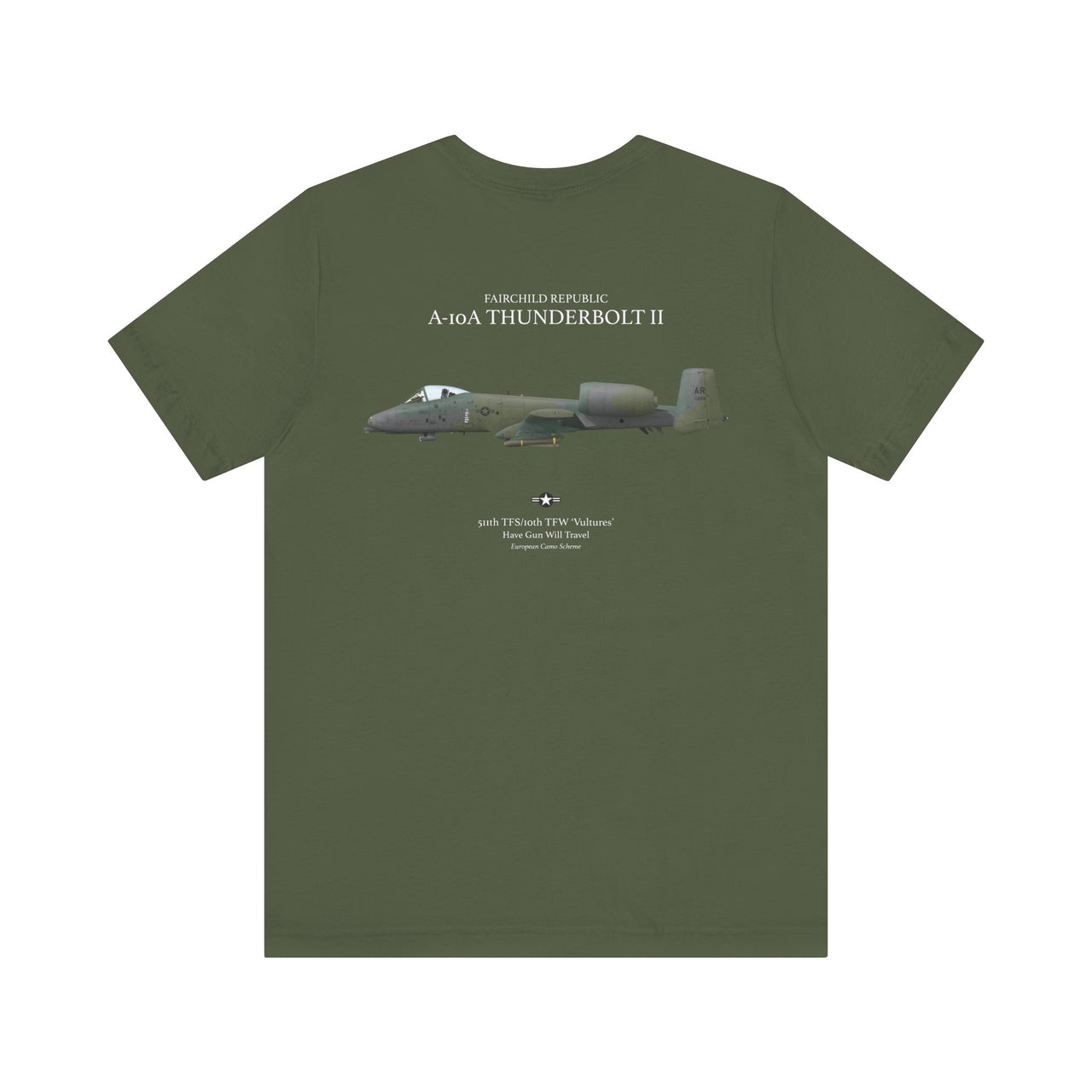 A-10A Thunderbolt II - T-shirt printed on back