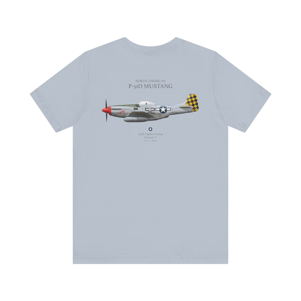 P-51D Mustang 'Shimmy V' - T-shirt printed on back
