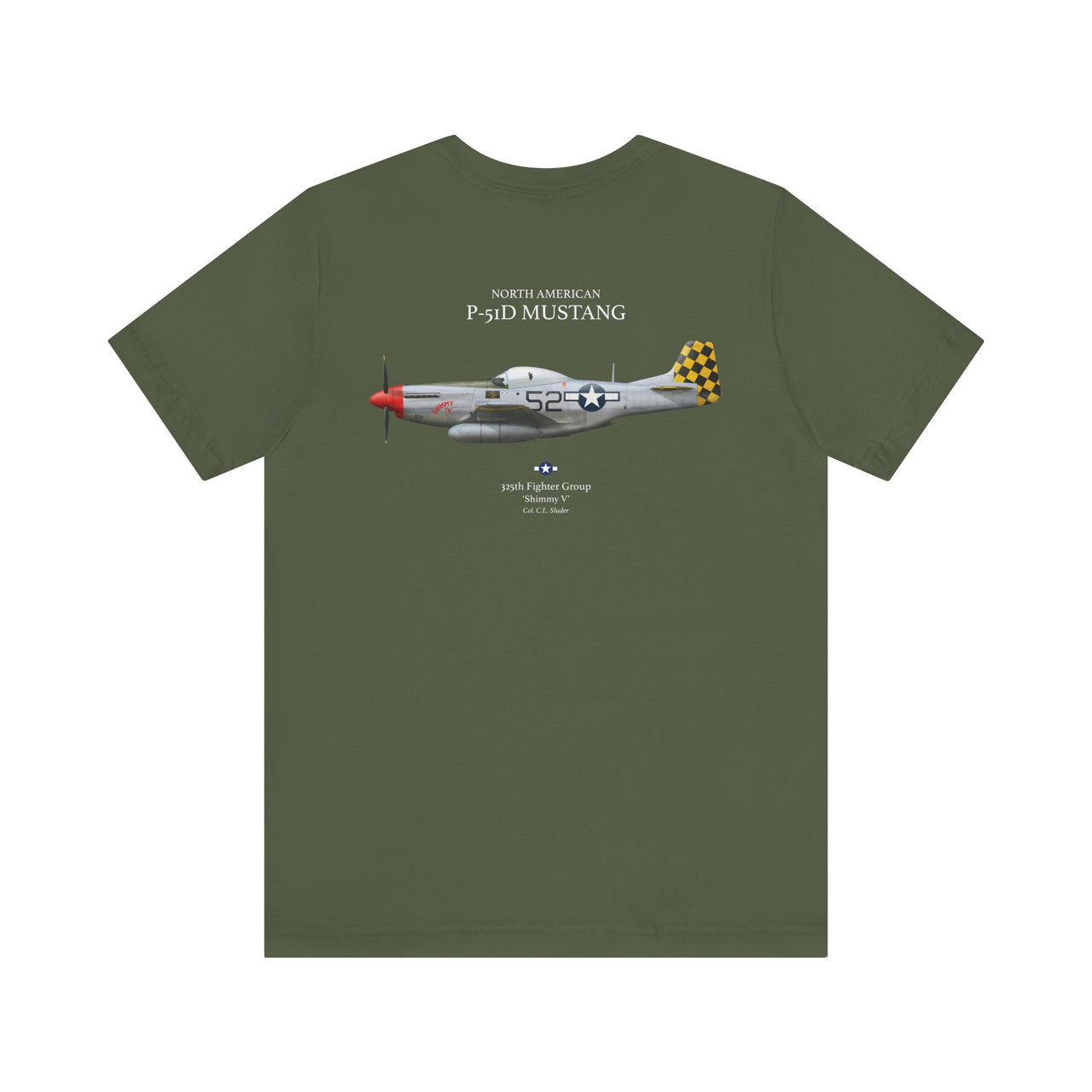 P-51D Mustang 'Shimmy V' - T-shirt printed on back