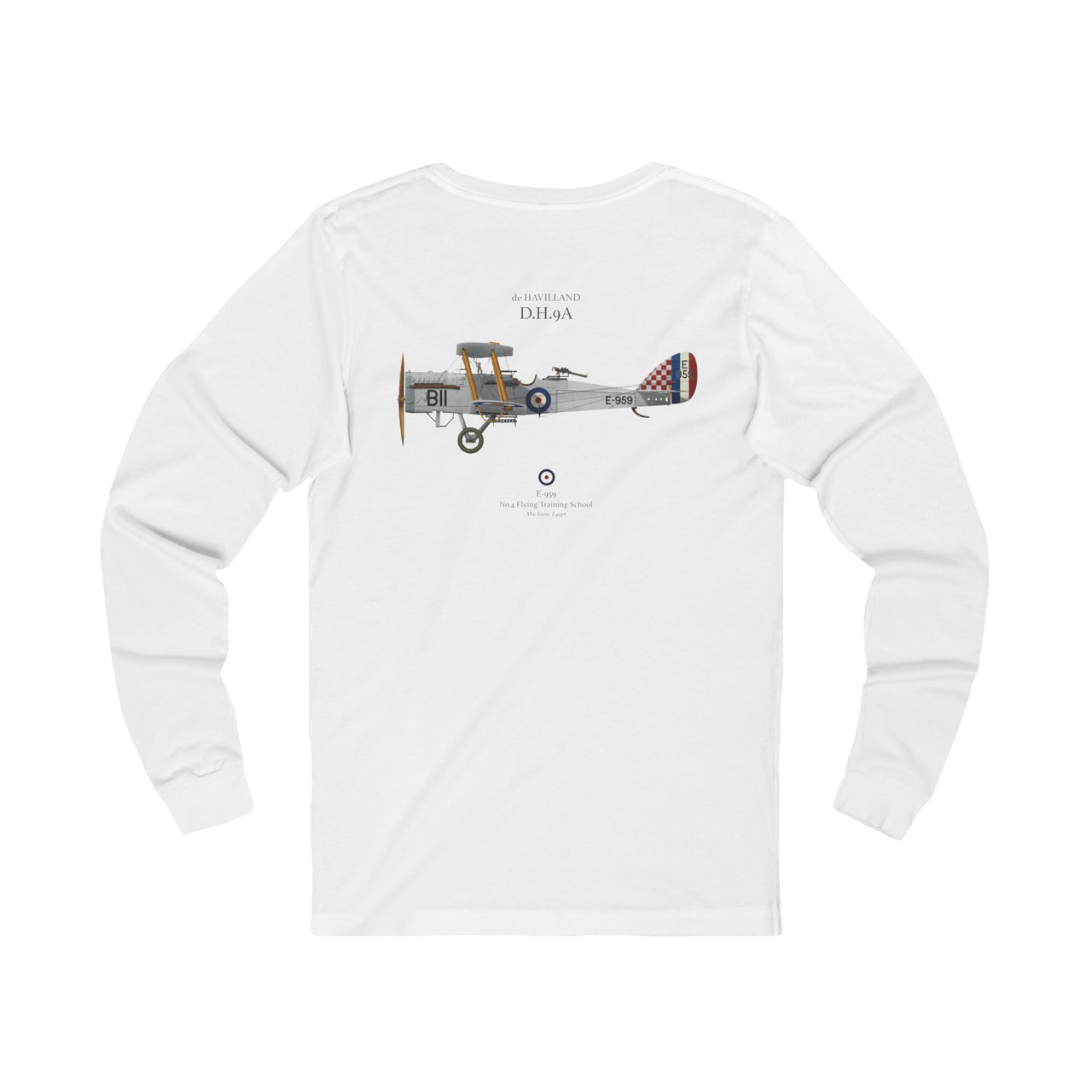 de Havilland D.H.9A - Long-Sleeve T-shirt printed on back