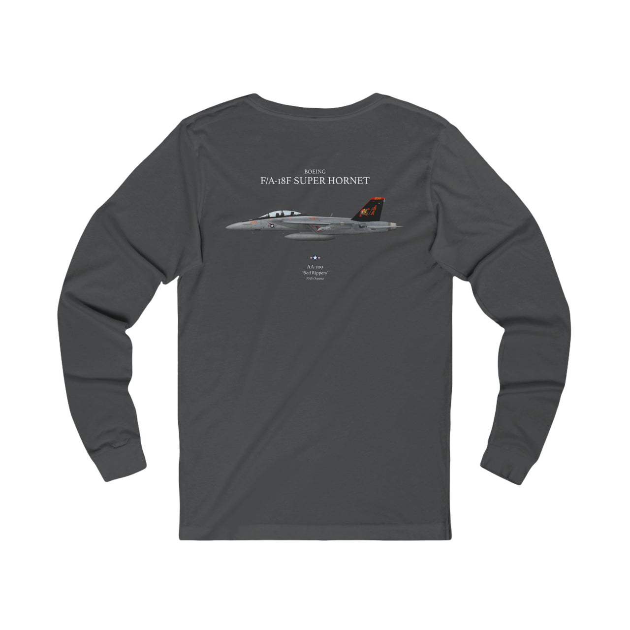 F/A-18F Super Hornet 'Red Rippers' - Long-Sleeve T-shirt printed on back