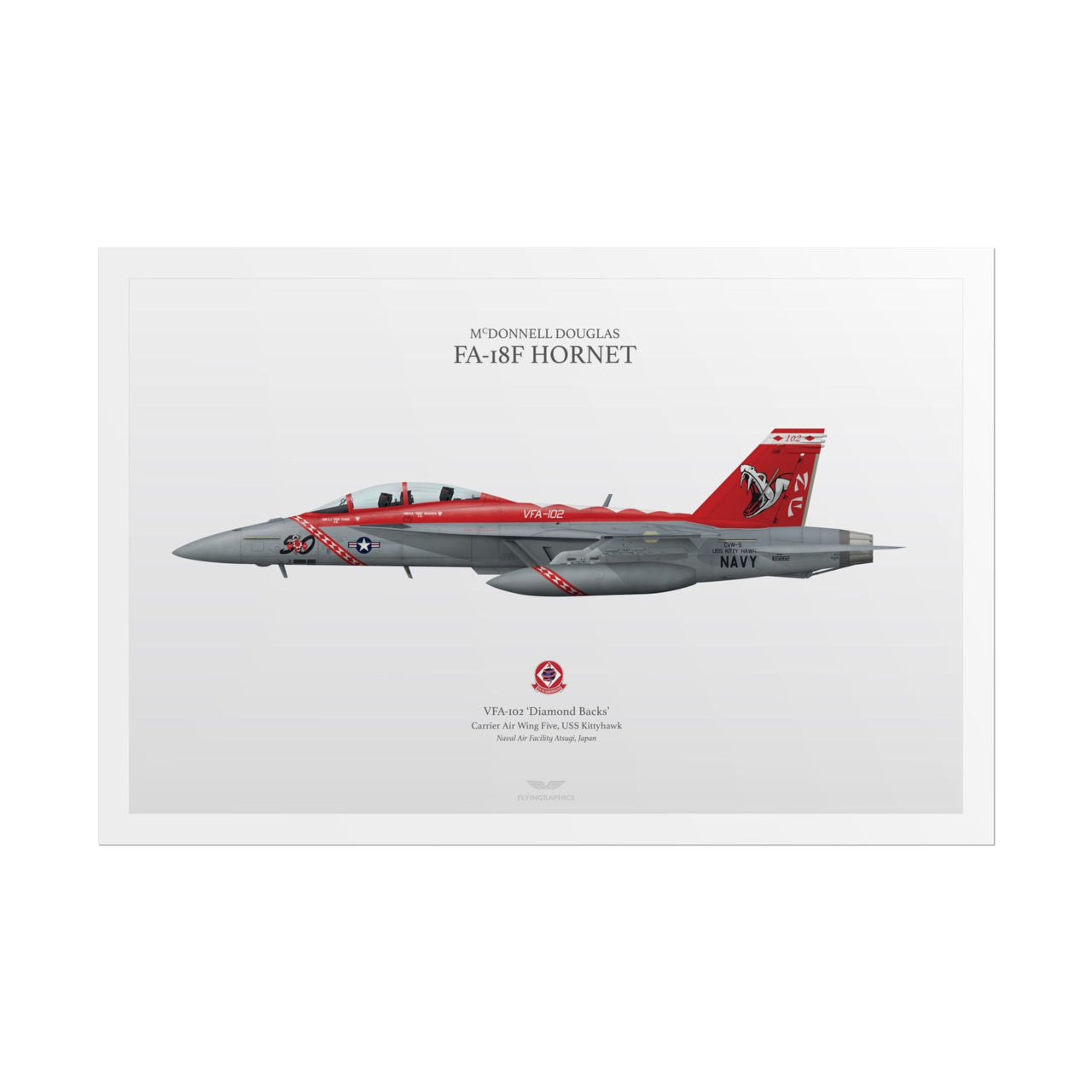 FA-18F Hornet "Diamond Backs' -  Rolled Poster