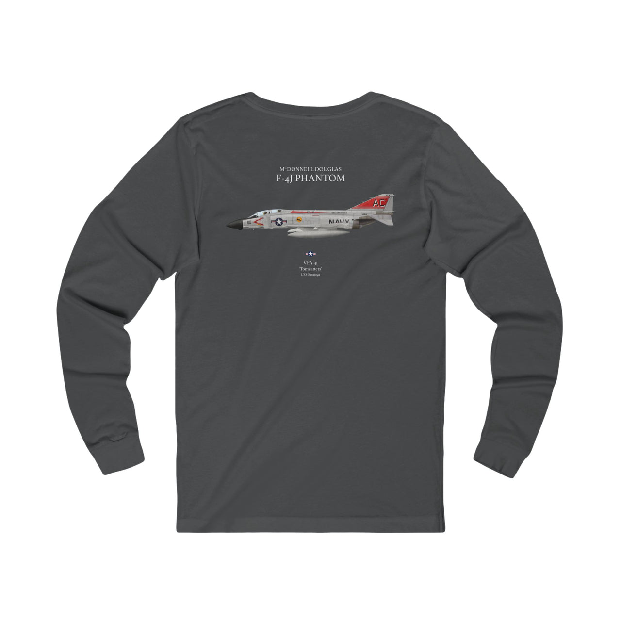 F-4J Phantom 'Tomcatters' - Long-Sleeve T-shirt printed on back