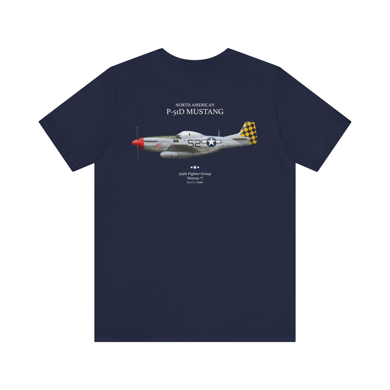 P-51D Mustang 'Shimmy V' - T-shirt printed on back