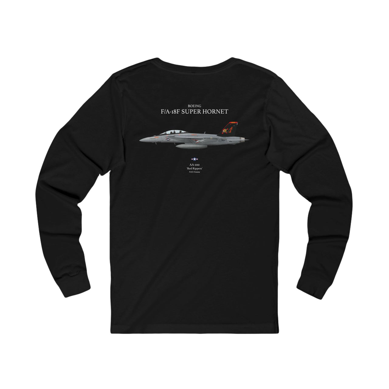 F/A-18F Super Hornet 'Red Rippers' - Long-Sleeve T-shirt printed on back