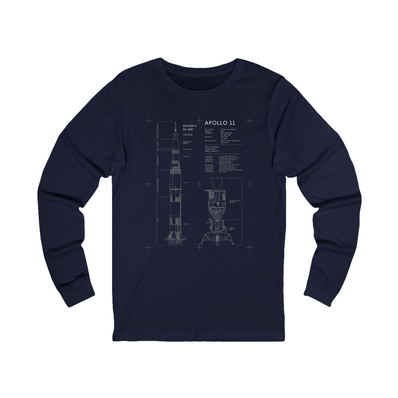 Apollo 11 Saturn V - Long Sleeve Tee