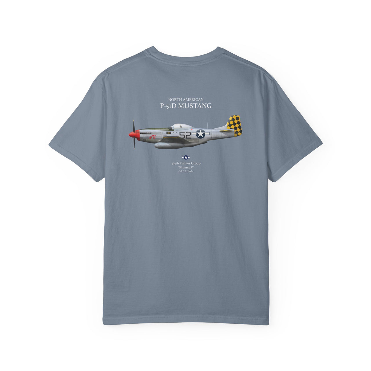 P-51D Mustang 'Shimmy V' - T-shirt printed on back