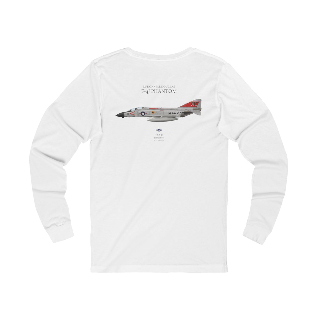 F-4J Phantom 'Tomcatters' - Long-Sleeve T-shirt printed on back