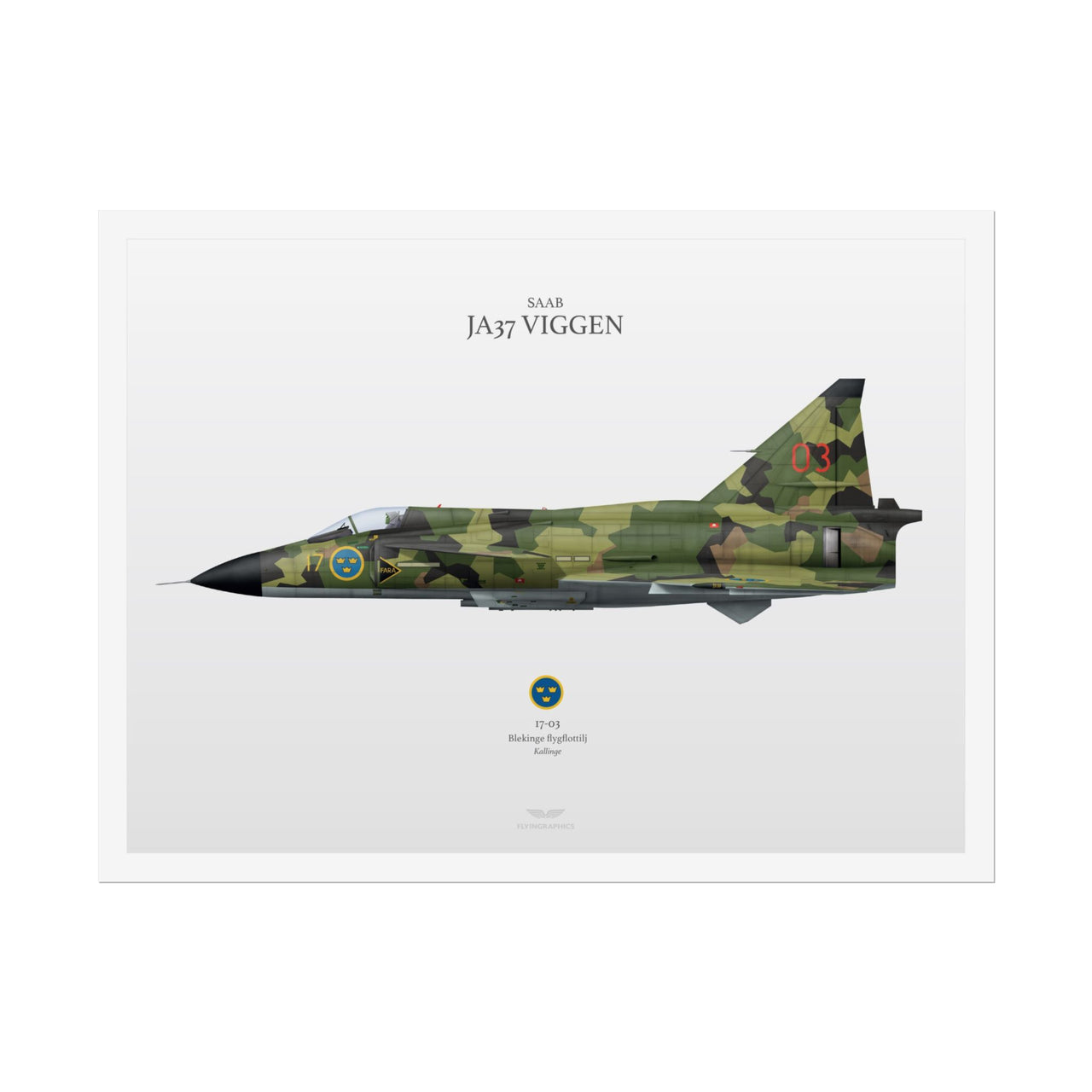 Saab JA37 Viggen -  Rolled Poster