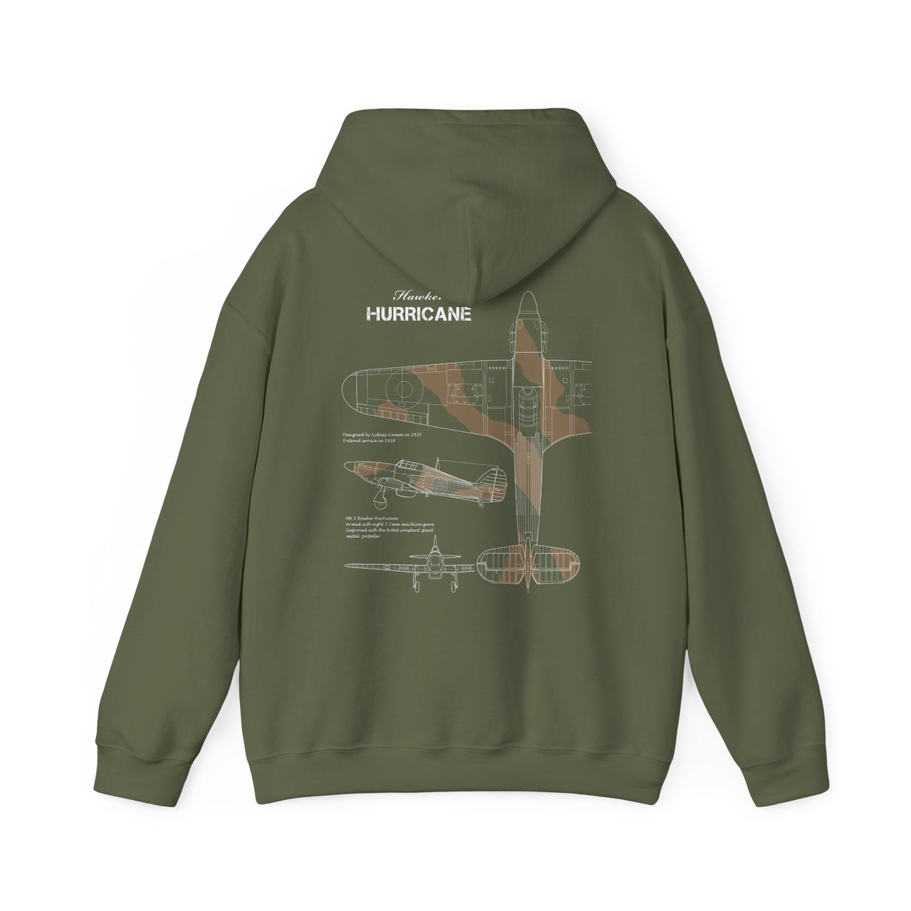 Hawker Hurricane - Hoodie printed on back