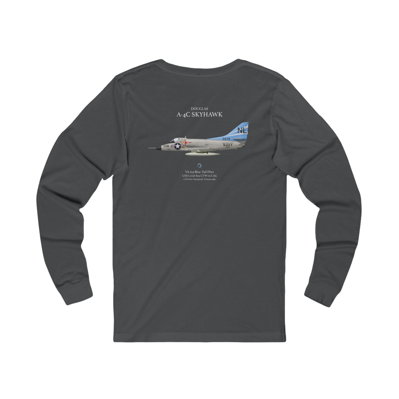 A-4C Skyhawk - Long Sleeve Tee printed on back