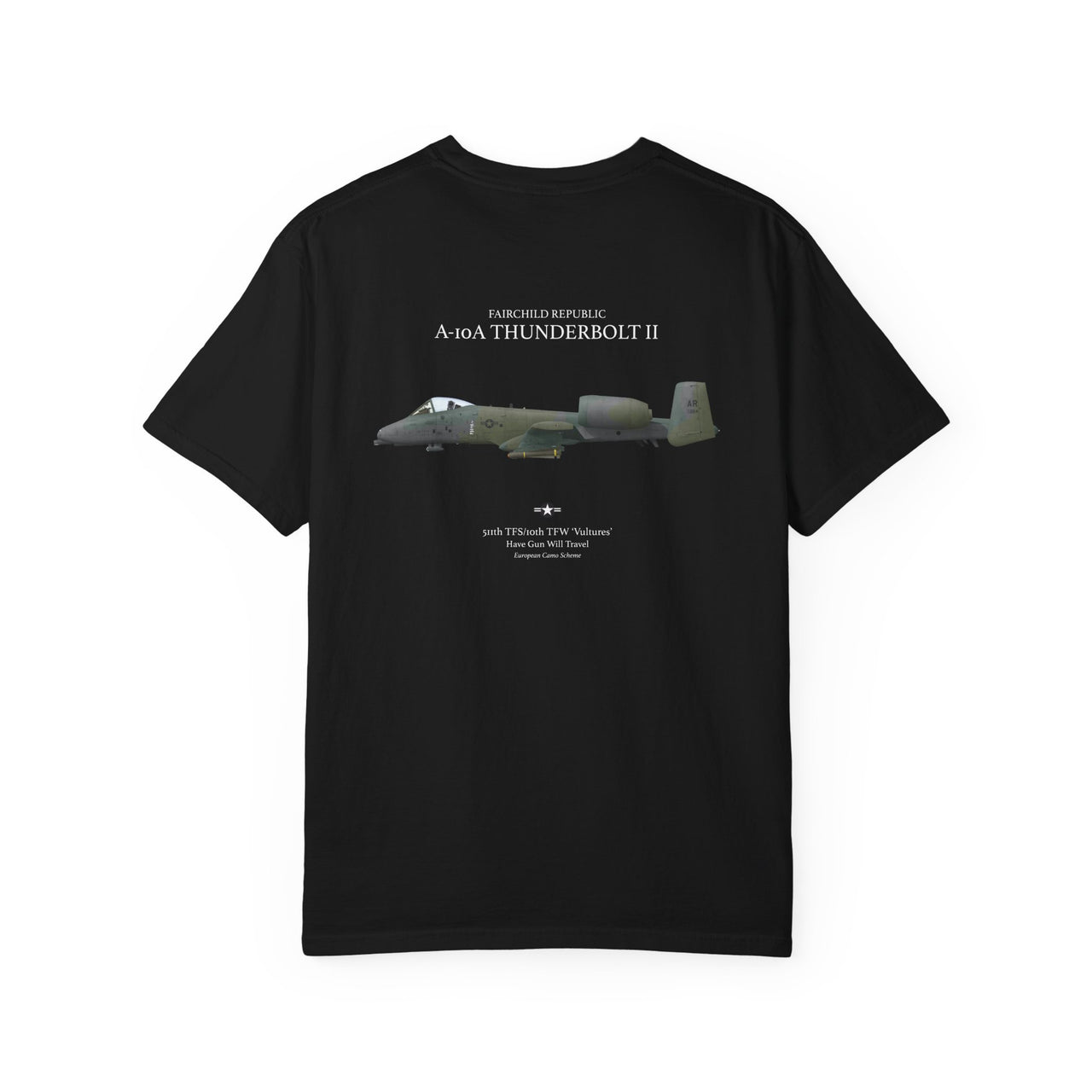 A-10A Thunderbolt II - T-shirt printed on back