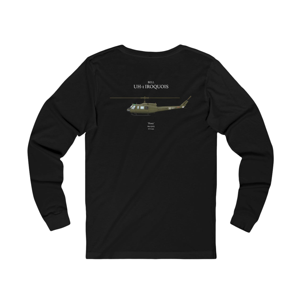 UH-1 Iroquois 'Huey' - Long-Sleeve T-shirt printed on back