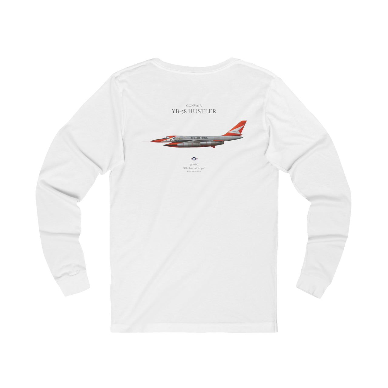 YB-58 Hustler - Long-Sleeve T-shirt printed on back