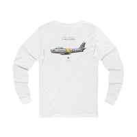 Thumbnail for F-86E Sabre - Long-Sleeve T-shirt printed on back