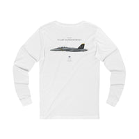 Thumbnail for F/A-18F Super Hornet 'Jolly Rogers' - Long-Sleeve T-shirt printed on back