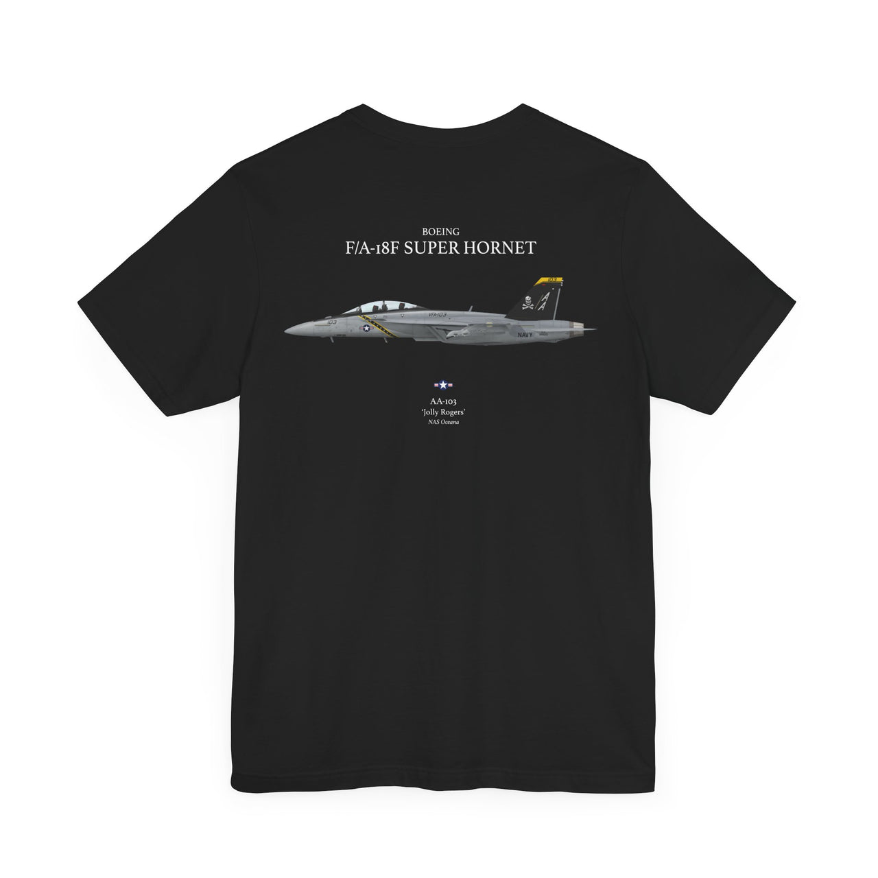 F/A-18F Super Hornet 'Jolly Rogers' - T-shirt printed on back
