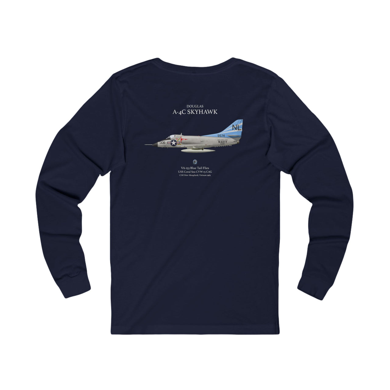 A-4C Skyhawk - Long Sleeve Tee printed on back