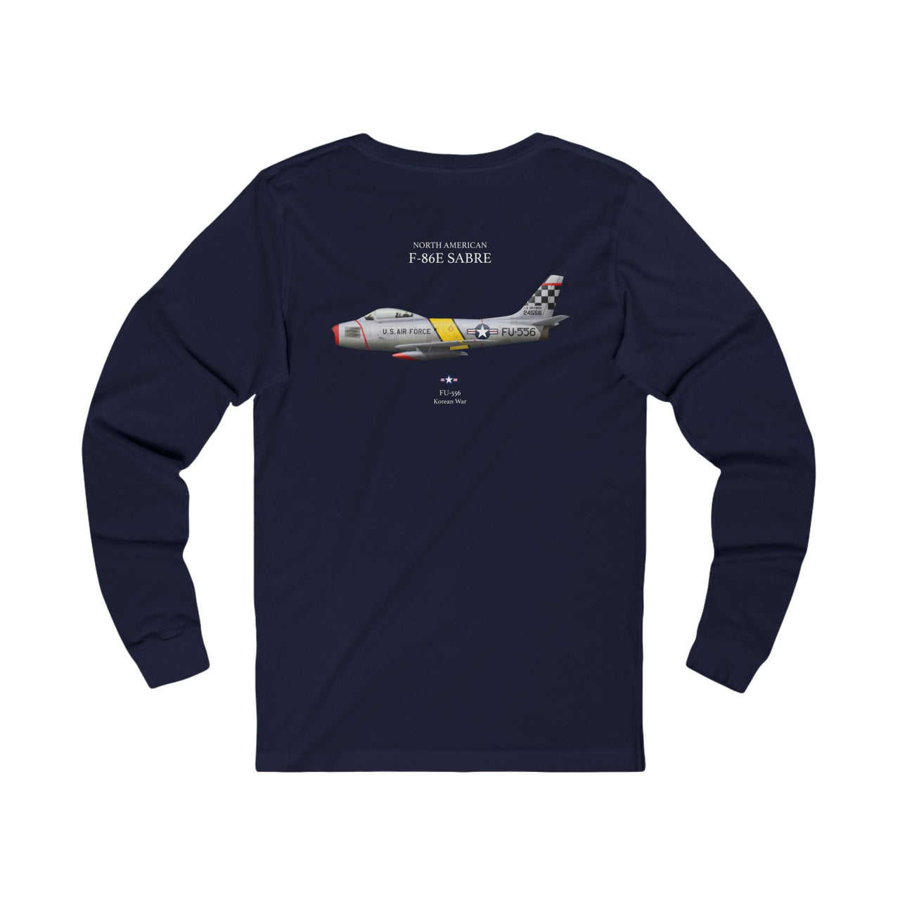 F-86E Sabre - Long-Sleeve T-shirt printed on back