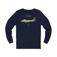 Thumbnail for F-86E Sabre - Long-Sleeve T-shirt printed on back