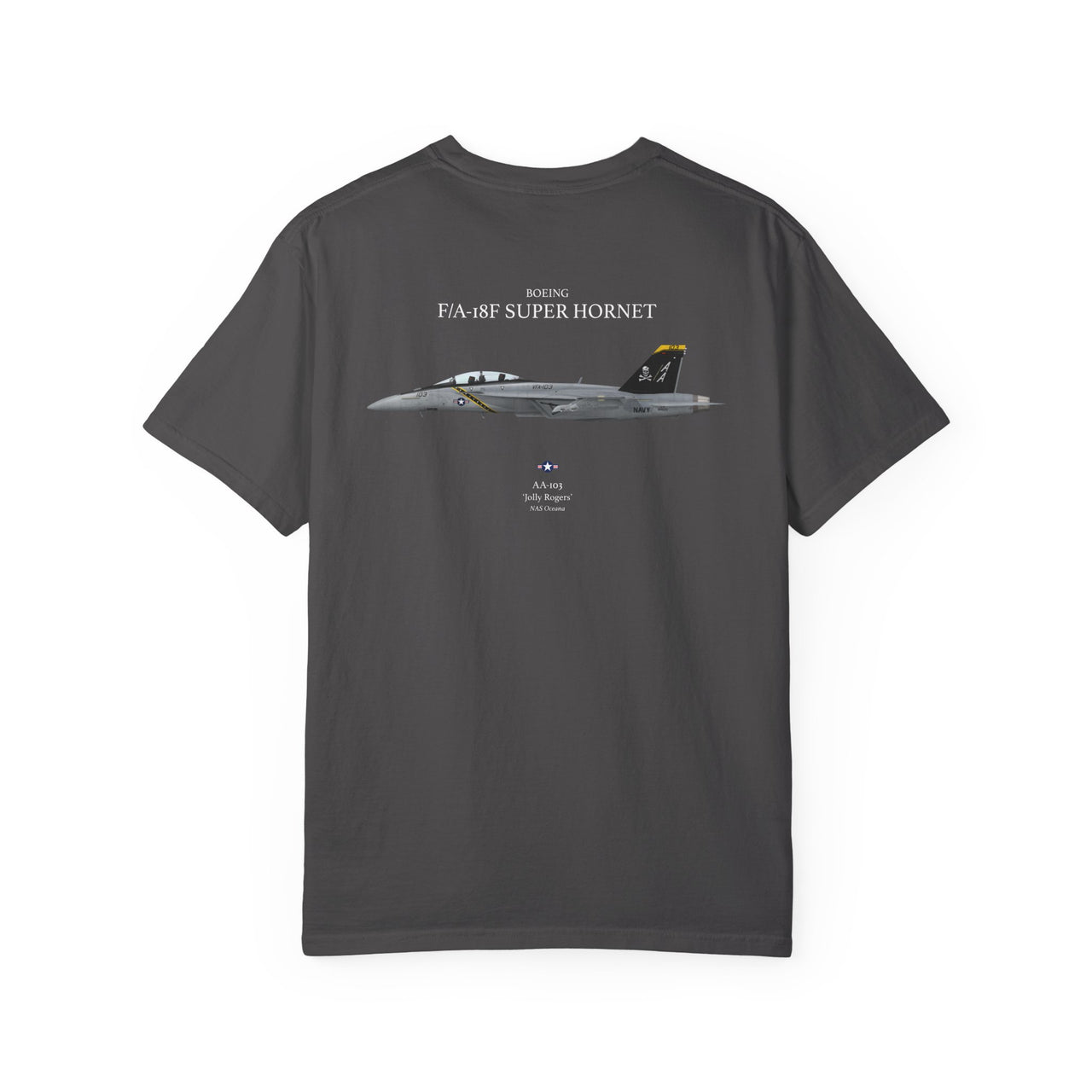 F/A-18F Super Hornet 'Jolly Rogers' - T-shirt printed on back