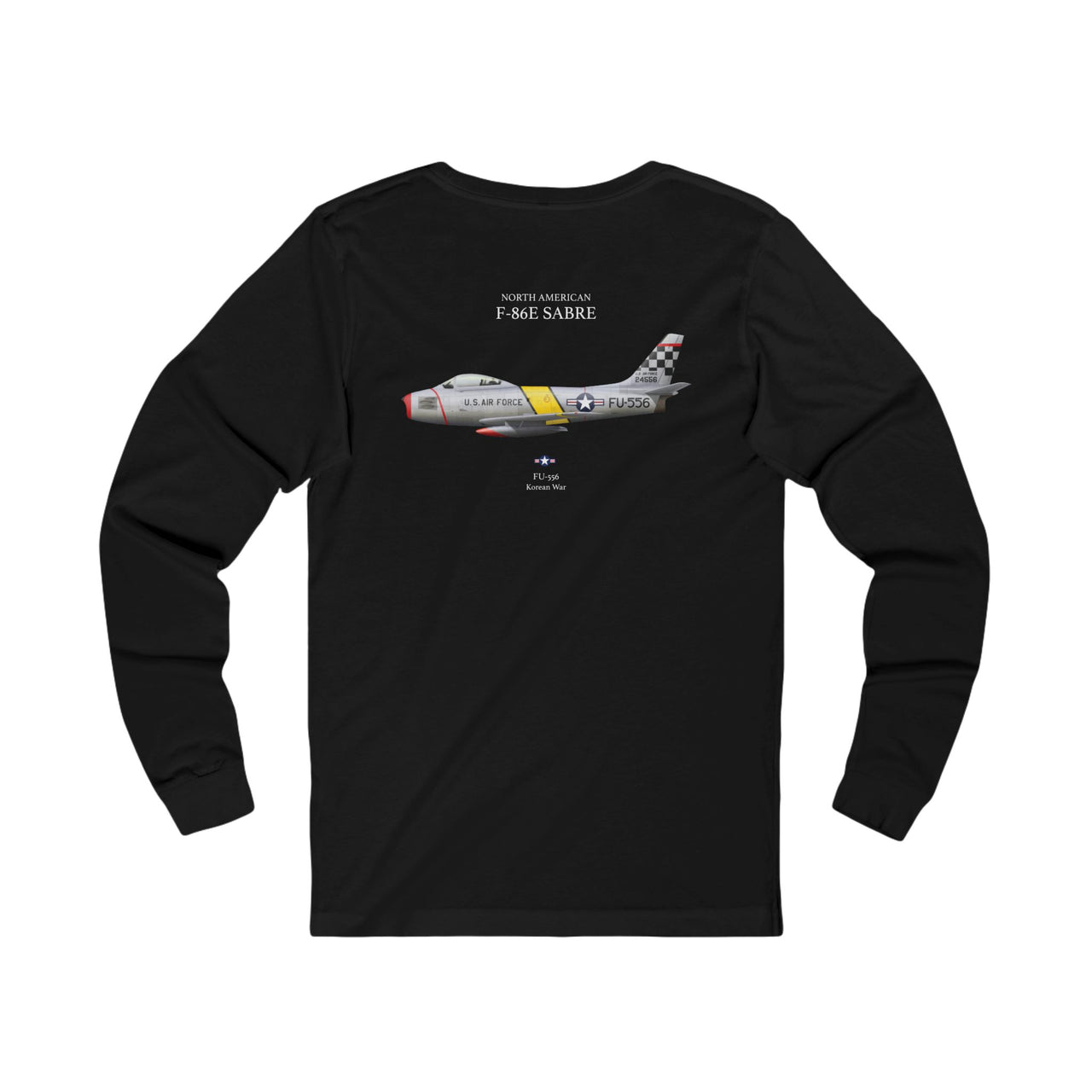 F-86E Sabre - Long-Sleeve T-shirt printed on back
