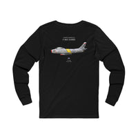 Thumbnail for F-86E Sabre - Long-Sleeve T-shirt printed on back