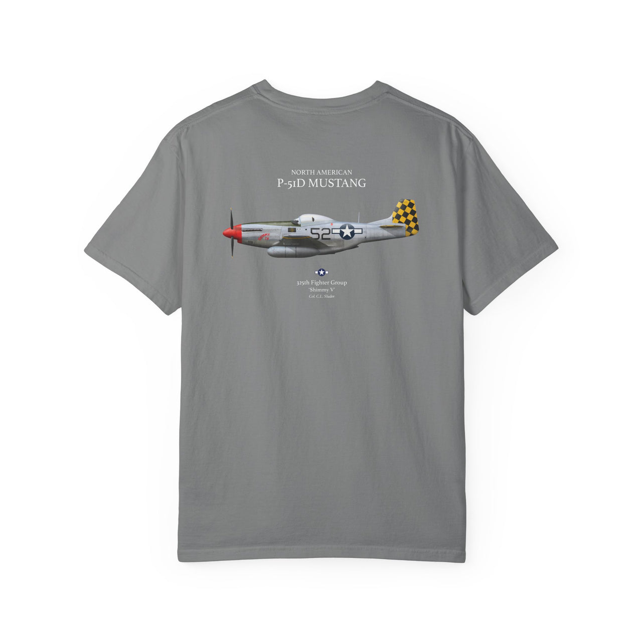 P-51D Mustang 'Shimmy V' - T-shirt printed on back