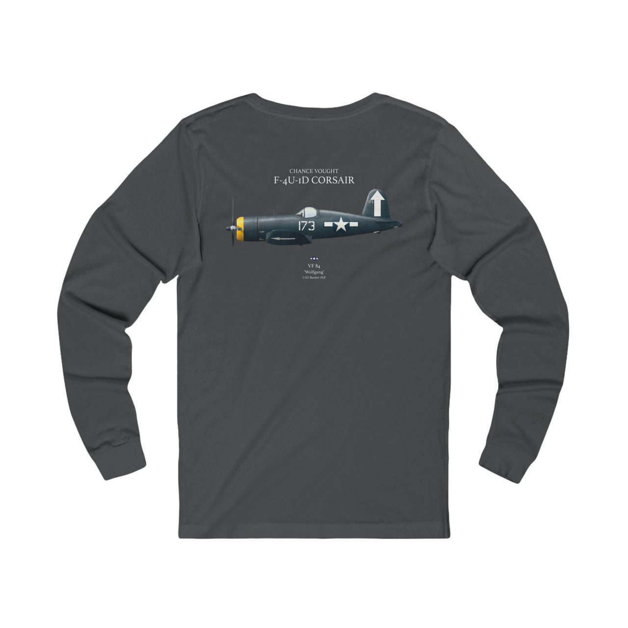 F4U-ID Corsair - Long Sleeve Tee printed on back