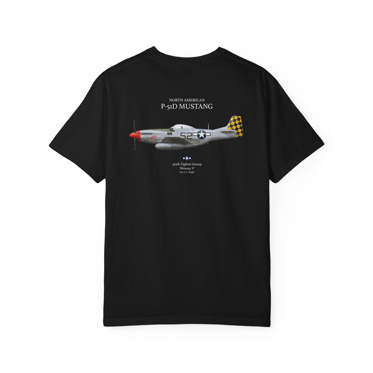 P-51D Mustang 'Shimmy V' - T-shirt printed on back
