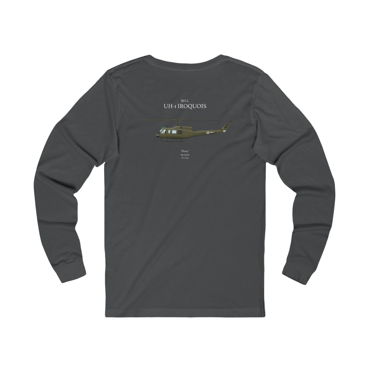 UH-1 Iroquois 'Huey' - Long-Sleeve T-shirt printed on back