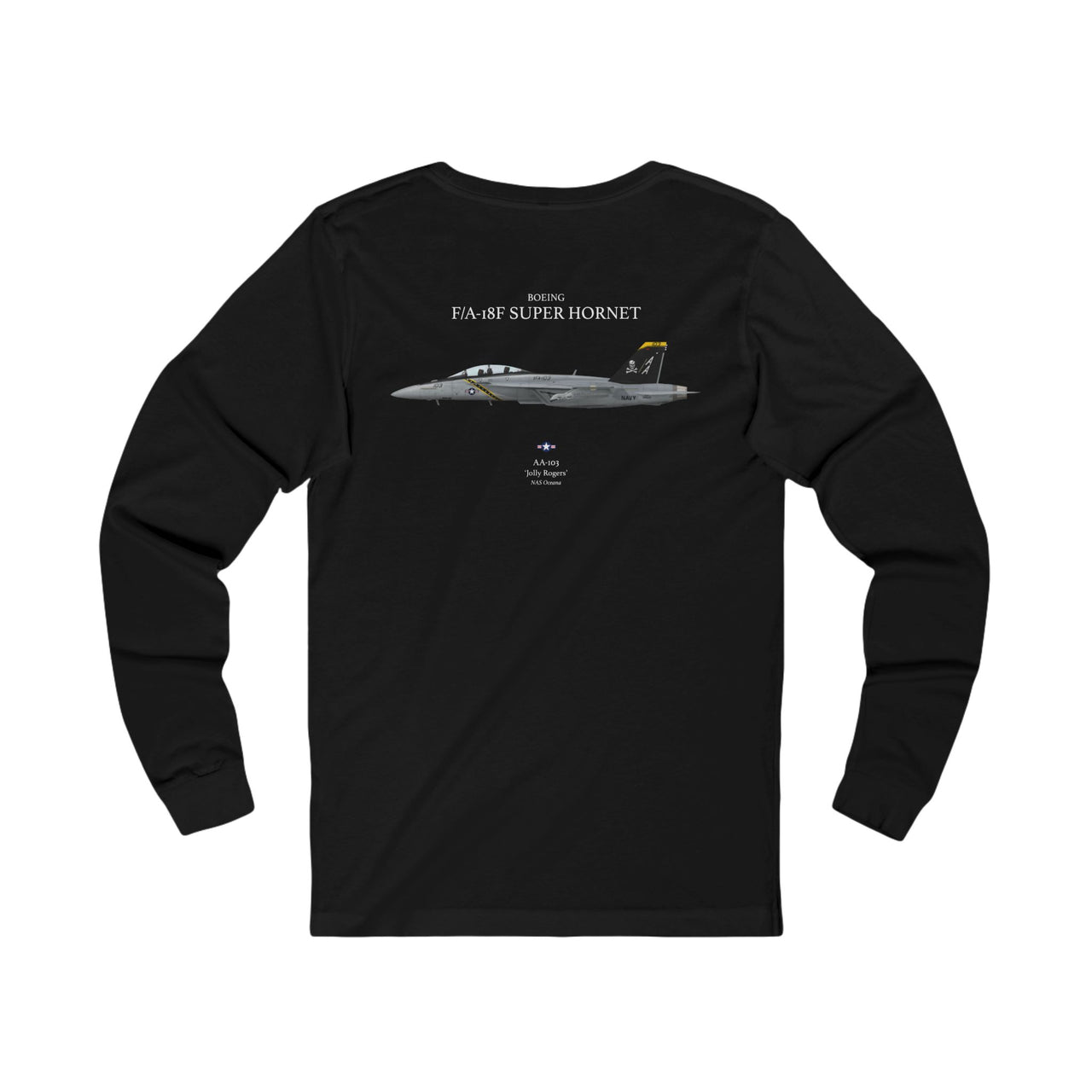 F/A-18F Super Hornet 'Jolly Rogers' - Long-Sleeve T-shirt printed on back
