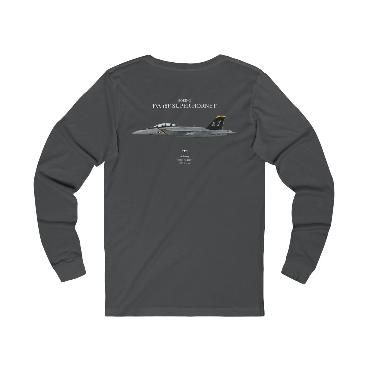 F/A-18F Super Hornet 'Jolly Rogers' - Long-Sleeve T-shirt printed on back