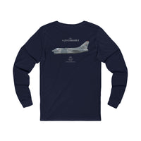 Thumbnail for A-7D Corsair II  - Long-Sleeve T-shirt printed on back