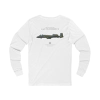 Thumbnail for A-10A Thunderbolt II - Long Sleeve Tee printed on back