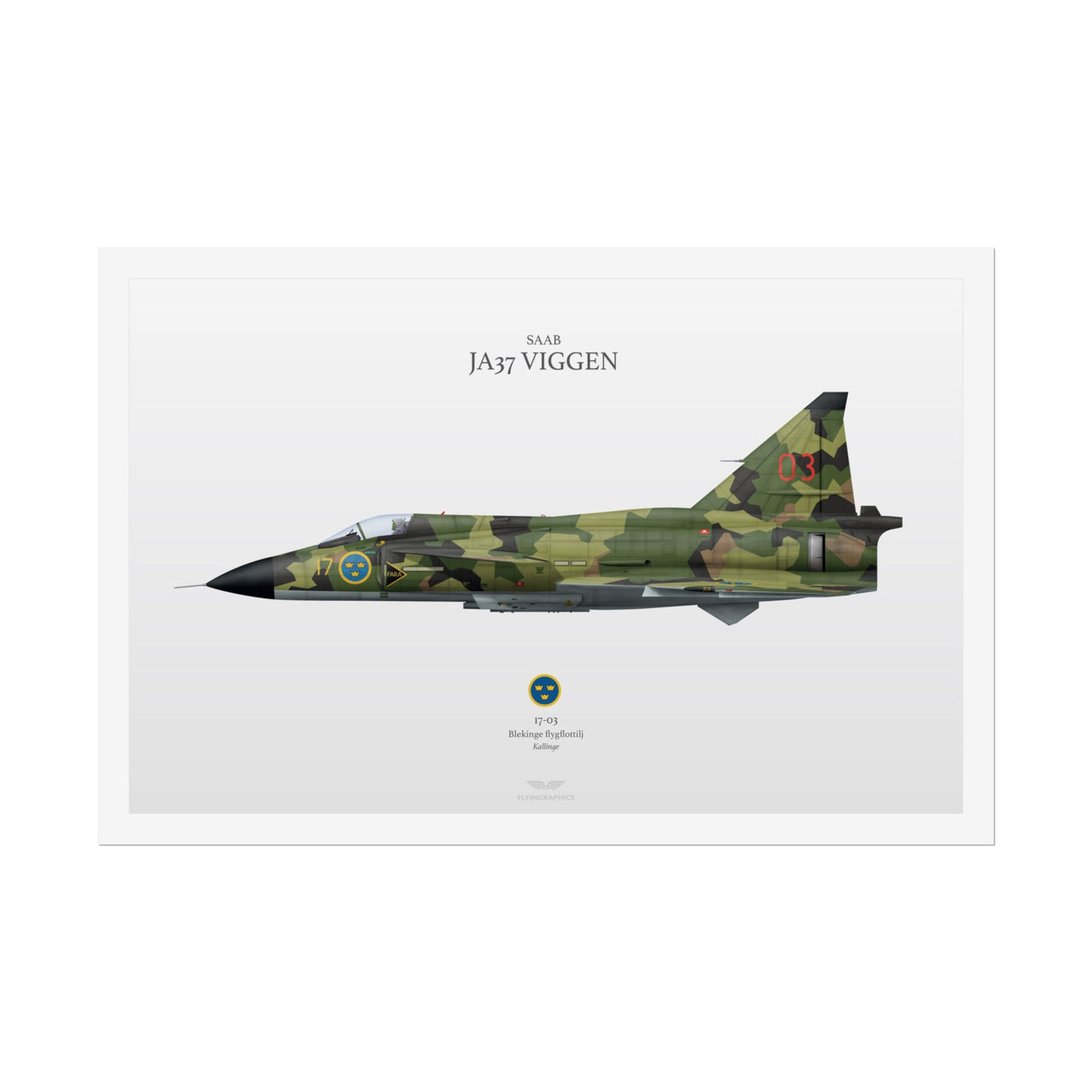 Saab JA37 Viggen -  Rolled Poster