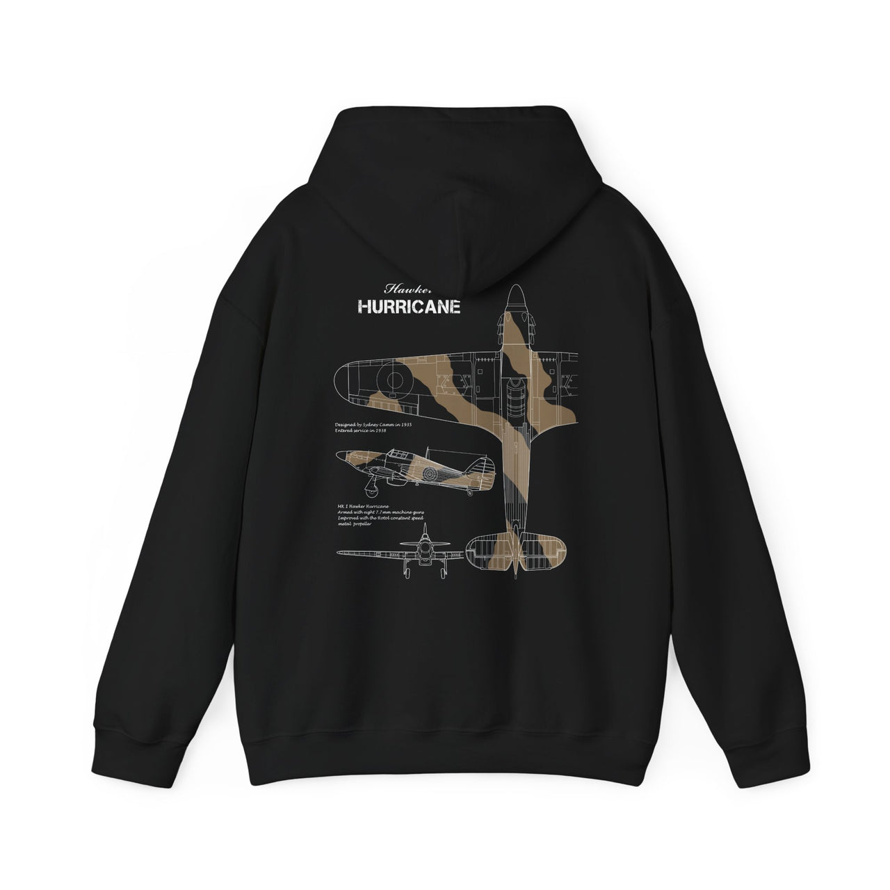 Hawker Hurricane - Hoodie printed on back