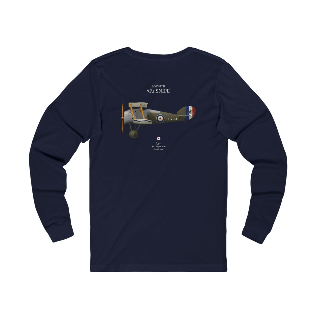 Sopwith 7F.1 Snipe - Long-Sleeve T-shirt printed on back