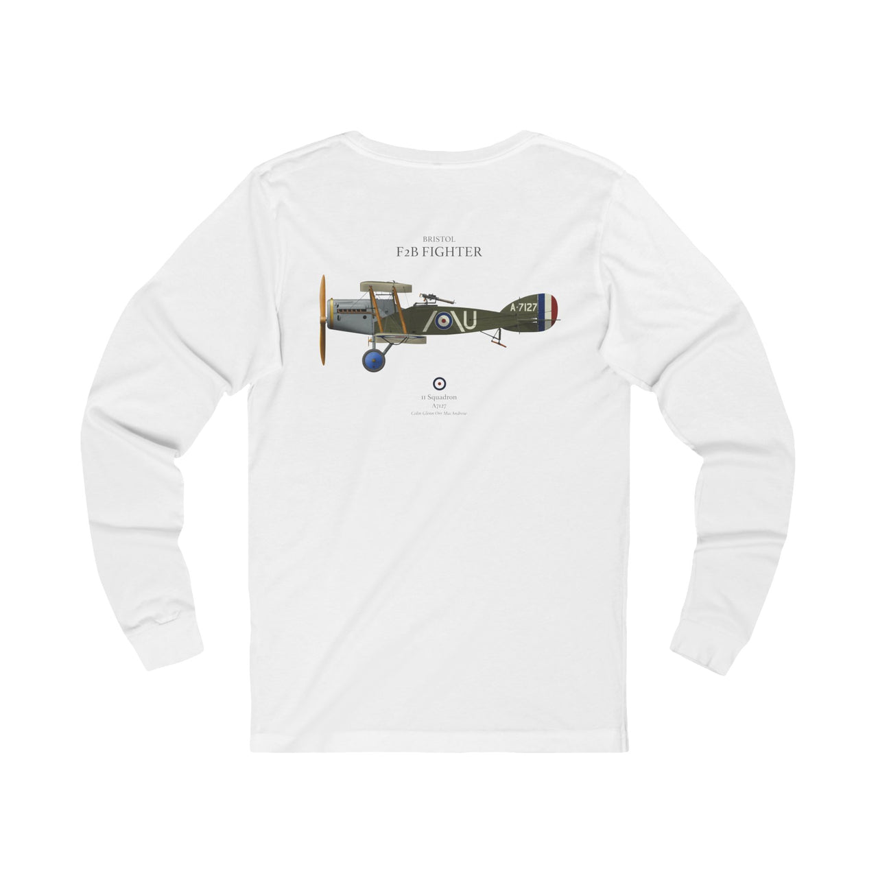 Bristol F2B Fighter - Long-Sleeve T-shirt printed on back