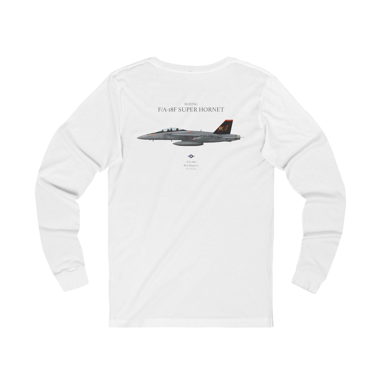 F/A-18F Super Hornet 'Red Rippers' - Long-Sleeve T-shirt printed on back