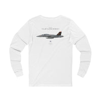 Thumbnail for F/A-18F Super Hornet 'Red Rippers' - Long-Sleeve T-shirt printed on back
