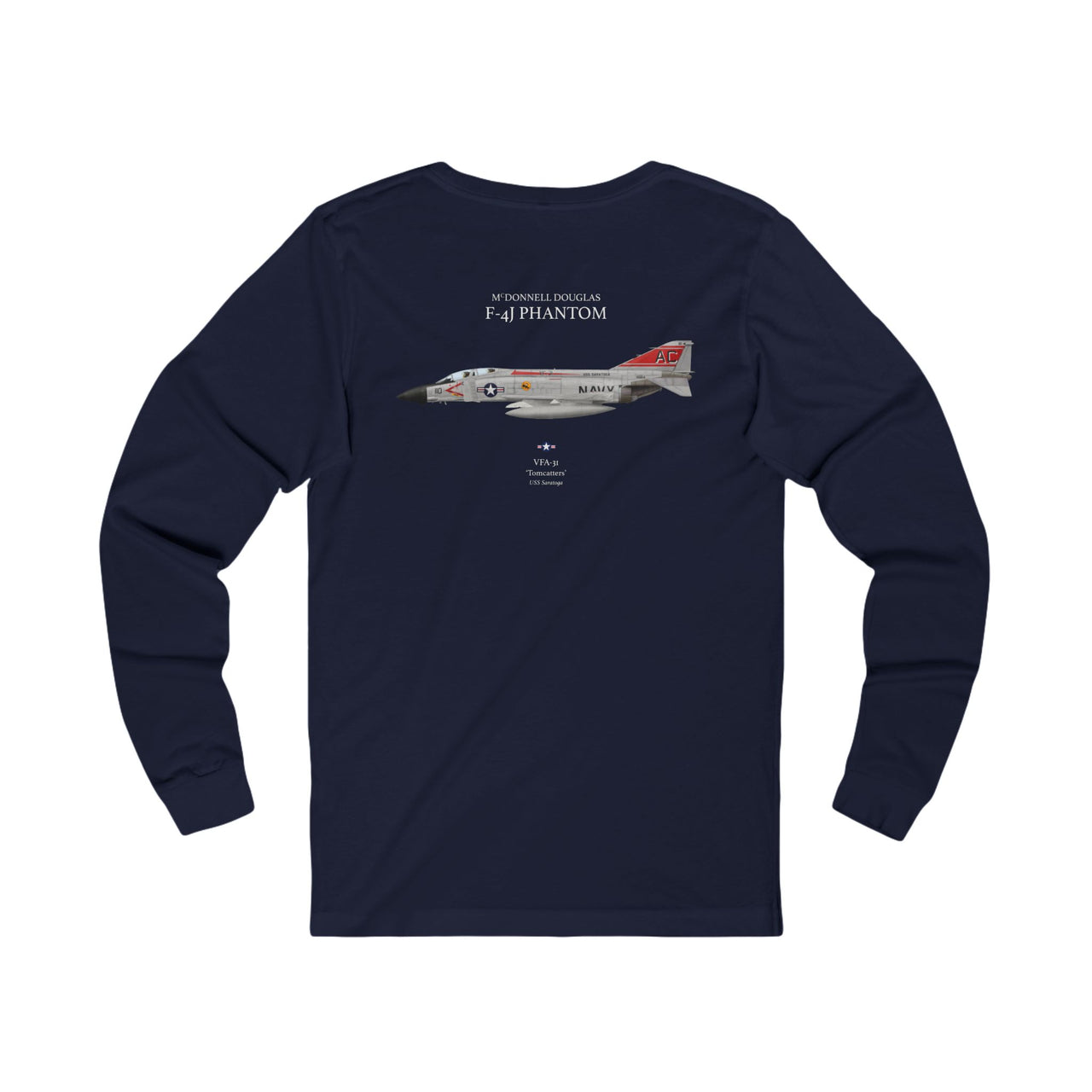 F-4J Phantom 'Tomcatters' - Long-Sleeve T-shirt printed on back
