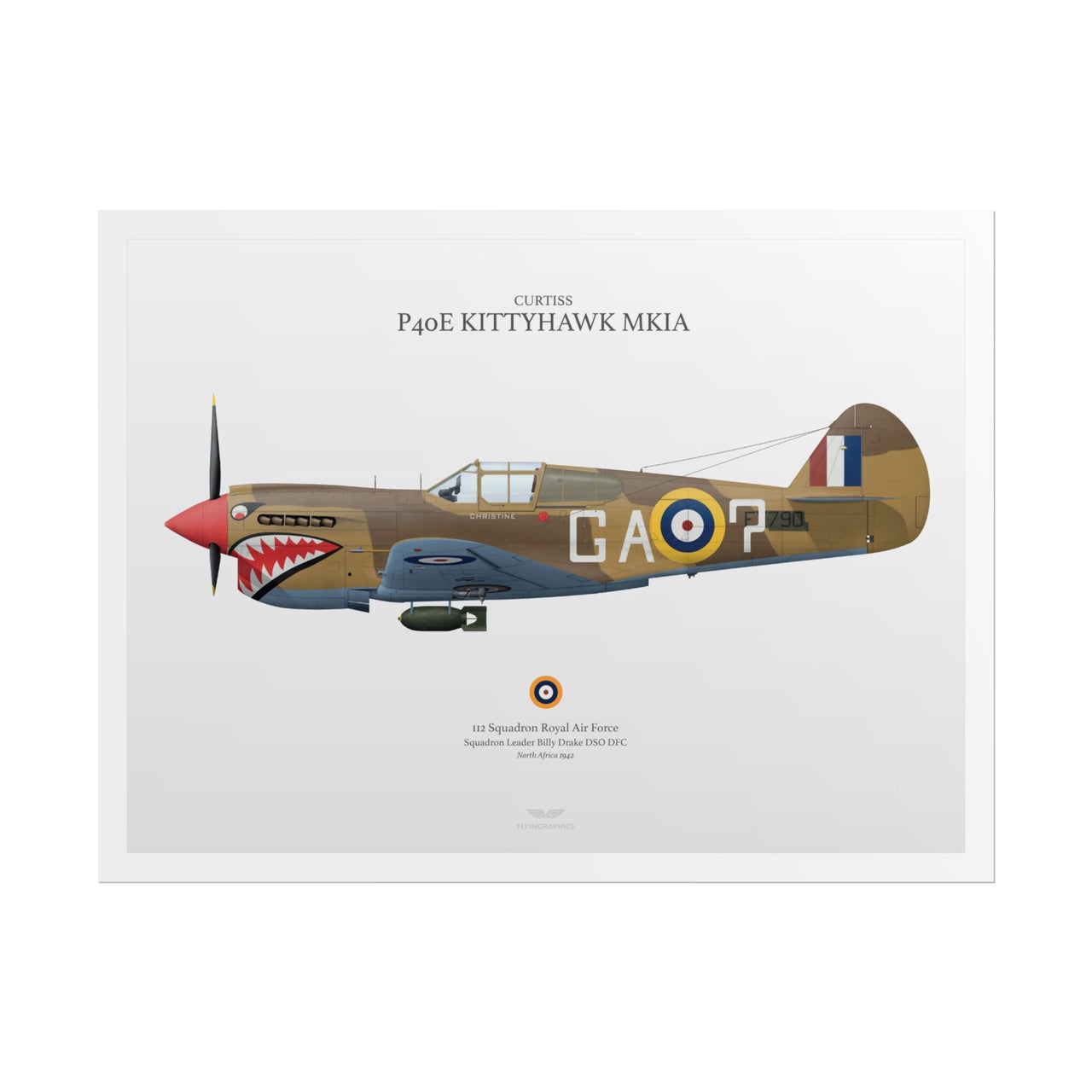 P40E Kittyhawk MKIA -  Rolled Poster