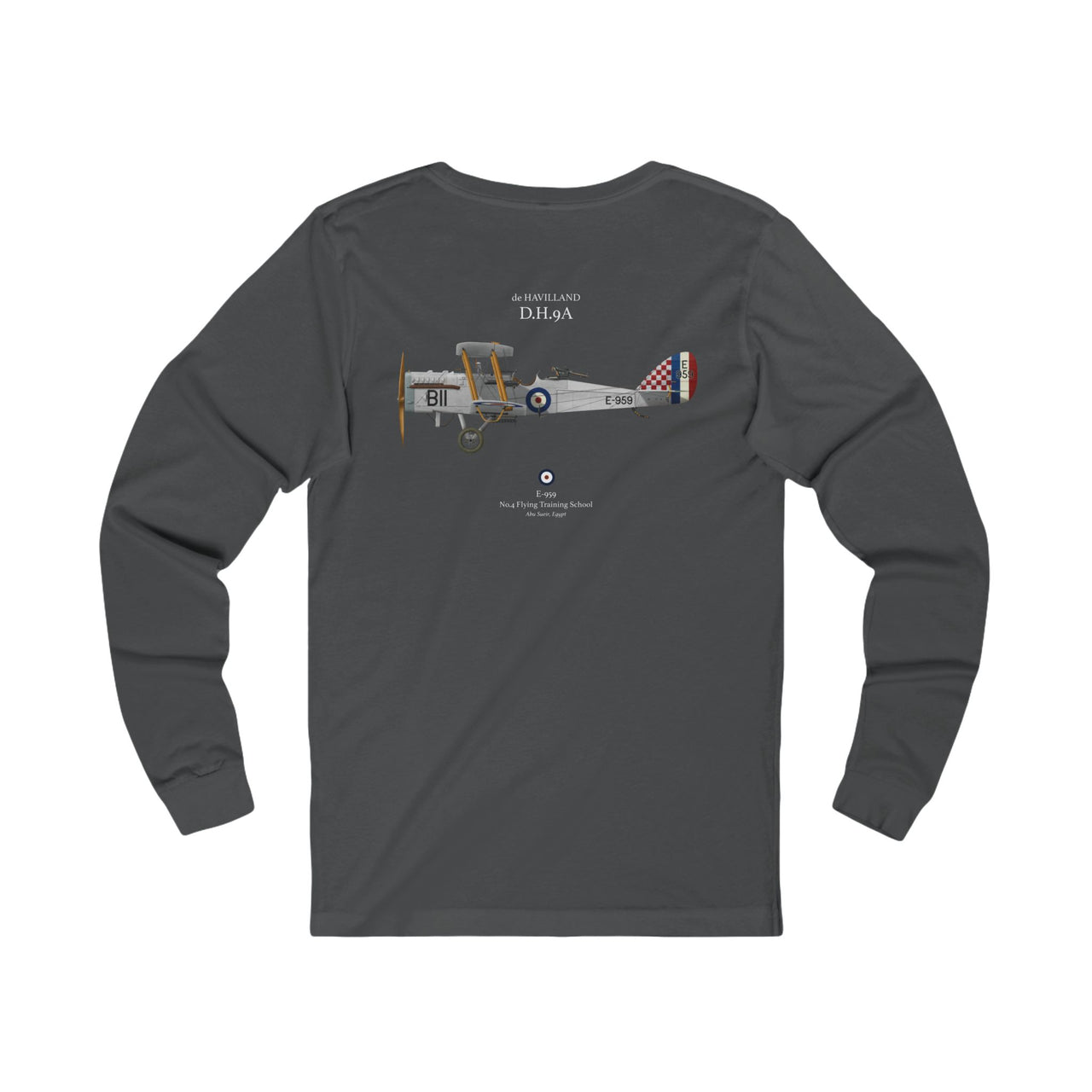de Havilland D.H.9A - Long-Sleeve T-shirt printed on back